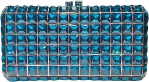 Crystal Diamonds Purse Shoulder Bag Wedding Clutch Purses for Women Bride Clutch Rhinestone Clutch Purse Mosaic Blue