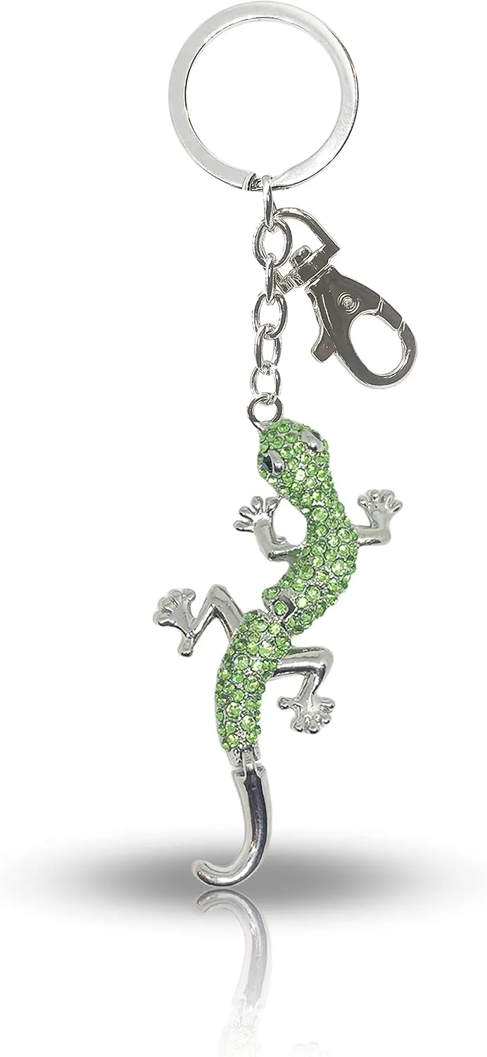Crystal Rhinestone Green Gecko Keychain Keychain Bling Bag Charm Southwest Souvenir Purse Charm
