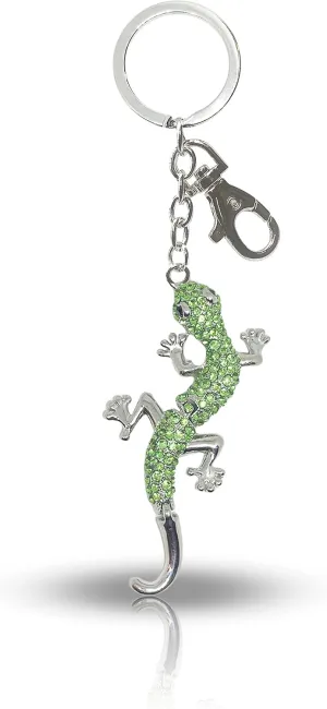 Crystal Rhinestone Green Gecko Keychain Keychain Bling Bag Charm Southwest Souvenir Purse Charm