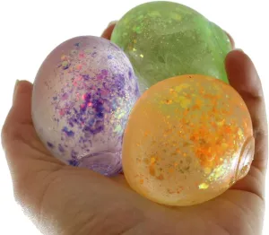 Curious Minds Busy Bags Glitter Sugar Ball - Glittery Shimmer Thick Glue/Gel Stretch Ball - Syrup Molasses Ultra Squishy and Moldable Slow Rise Relaxing Sensory Fidget Stress Toy (Random Colors)