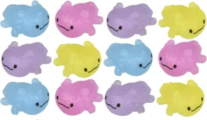 Curious Minds Busy Bags Mochi Squishy Axolotl Animals - Kawaii Cute Individually Boxed Wrapped Toys - Sensory Stress Fidget Party Favor Toy (Set of 12)