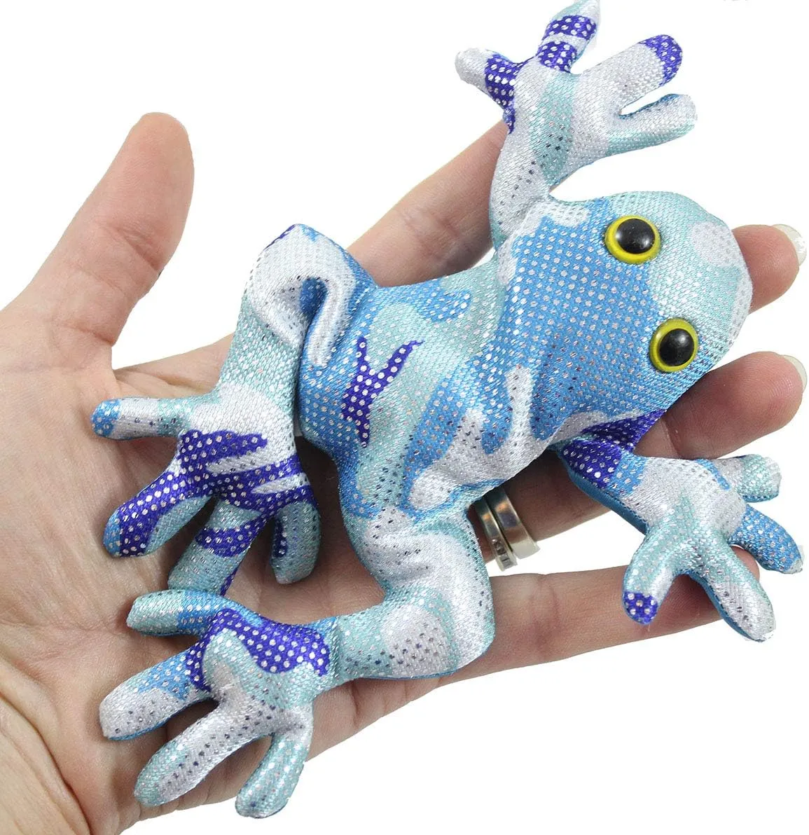 Curious Minds Busy Bags Set of 2 - Frog Sand Filled Animal Toy - Heavy Weighted Sandbag Animal Plush Bean Bag Toss - Shimmering Glitter Sensory, Stress, Fidget Toy ADHD Special Needs Soothing