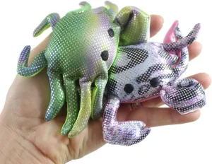 Curious Minds Busy Bags Set of 2 Random Color - Crab Sand Filled Animal Toy - Heavy Weighted Sandbag Animal Plush Bean Bag Toss - Shimmering Glitter (Set of 2 Random Colors)