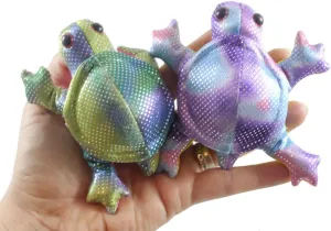 Curious Minds Busy Bags Set of 2 Random Colors - Turtle Sand Filled Animal Toy - Heavy Weighted Sandbag Animal Plush Bean Bag Toss - Shimmering Glitter (2 Random Color Smaller Turtles)