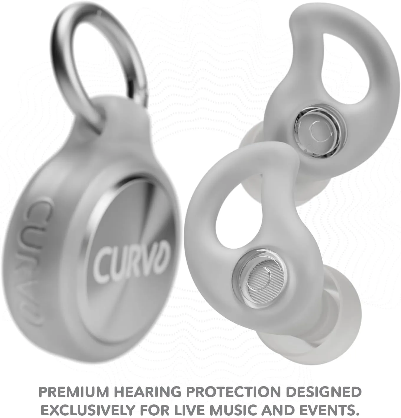 CURVD Live Stylish High-Fidelity Concert Earplugs for Live Events up to19 dB Noise Reduction, 5 Tip Sizes & Carry Case