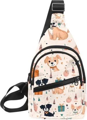 cute funny dogs and gifts Sling Bag, Crossbody Sling Backpack Travel Hiking Chest Bag Daypack for Purses Shoulder Bag Women Men's