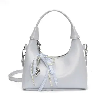 Cute Purse Small Hobo Bag Bow Pearl Charm Y2k Mini Purses Retro Classic Elegance Luxurious and Vintage Handbag