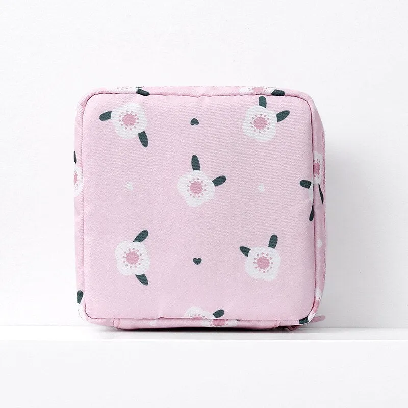 Cyflymder Portable large capacity sanitary napkin storage bag travel cosmetic storage makeup bag jewelry storage bag lipstick bag purse