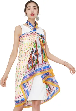 DANA XU 100% Mulberry Extra Large Silk Pashmina Scarf Shawls And Wraps For Women Evening Dress Summer Travel Floral Blanket