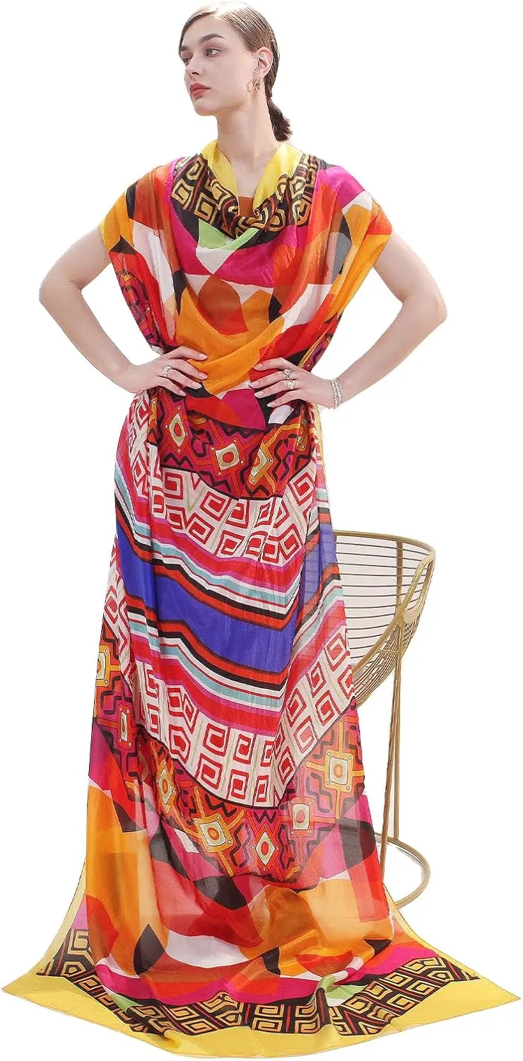 DANA XU 100% Mulberry Extra Large Silk Pashmina Scarf Shawls And Wraps For Women Evening Dress Summer Travel Floral Blanket