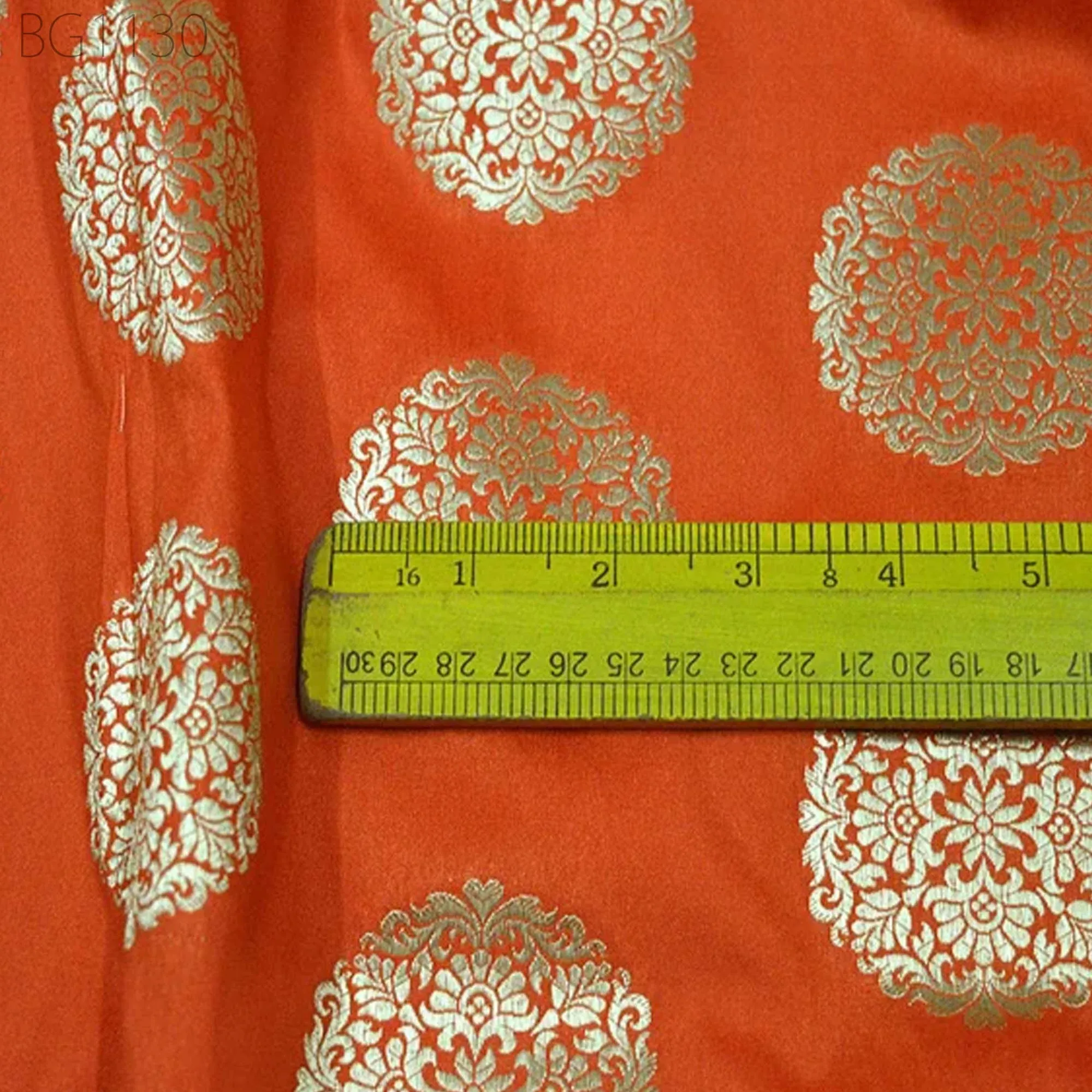 Dark Peach Banarasi Brocade by Yard Fabric lehenga Wedding Dress Banaras Blended silk Cushion Covers Table Runner Crafting costume fabric