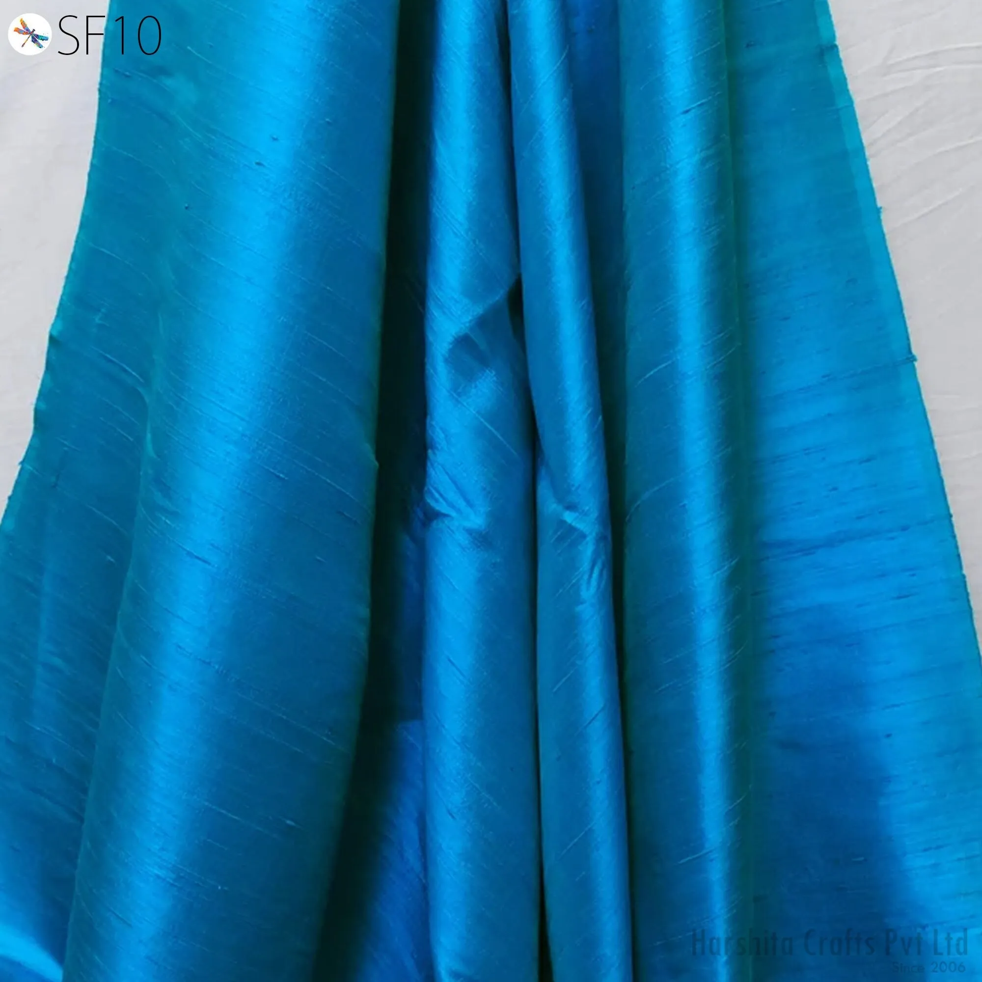 Dark Turquoise Pure Dupioni Fabric Raw Silk by the Yard Indian Wedding Dresses Pillow Cover Drapery Curtains Cushions Costumes Home decor