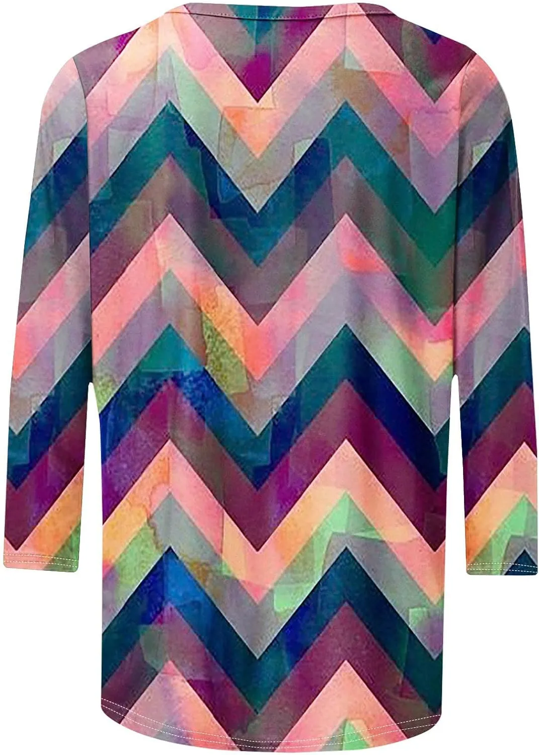 DASAYO Womens Fashion 2024 3/4 Sleeve Shirts Crewneck Casual Plus Size Tops for Women Trendy Tie Die Print Going Out Tops