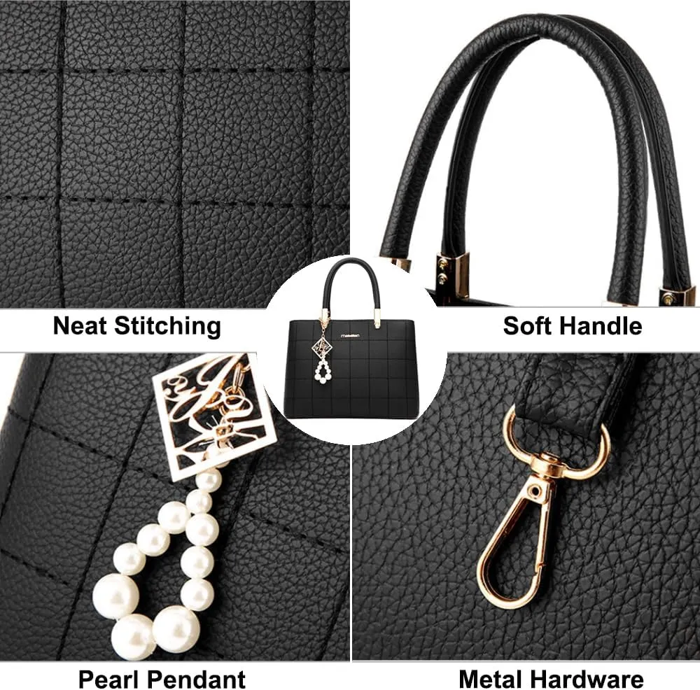 Dayfine Top Handle Bags Womens Handbags and Purses Faux Leather Satchel Bag Ladies Totes Shoulder Crossbody Bag Pearl Pendant