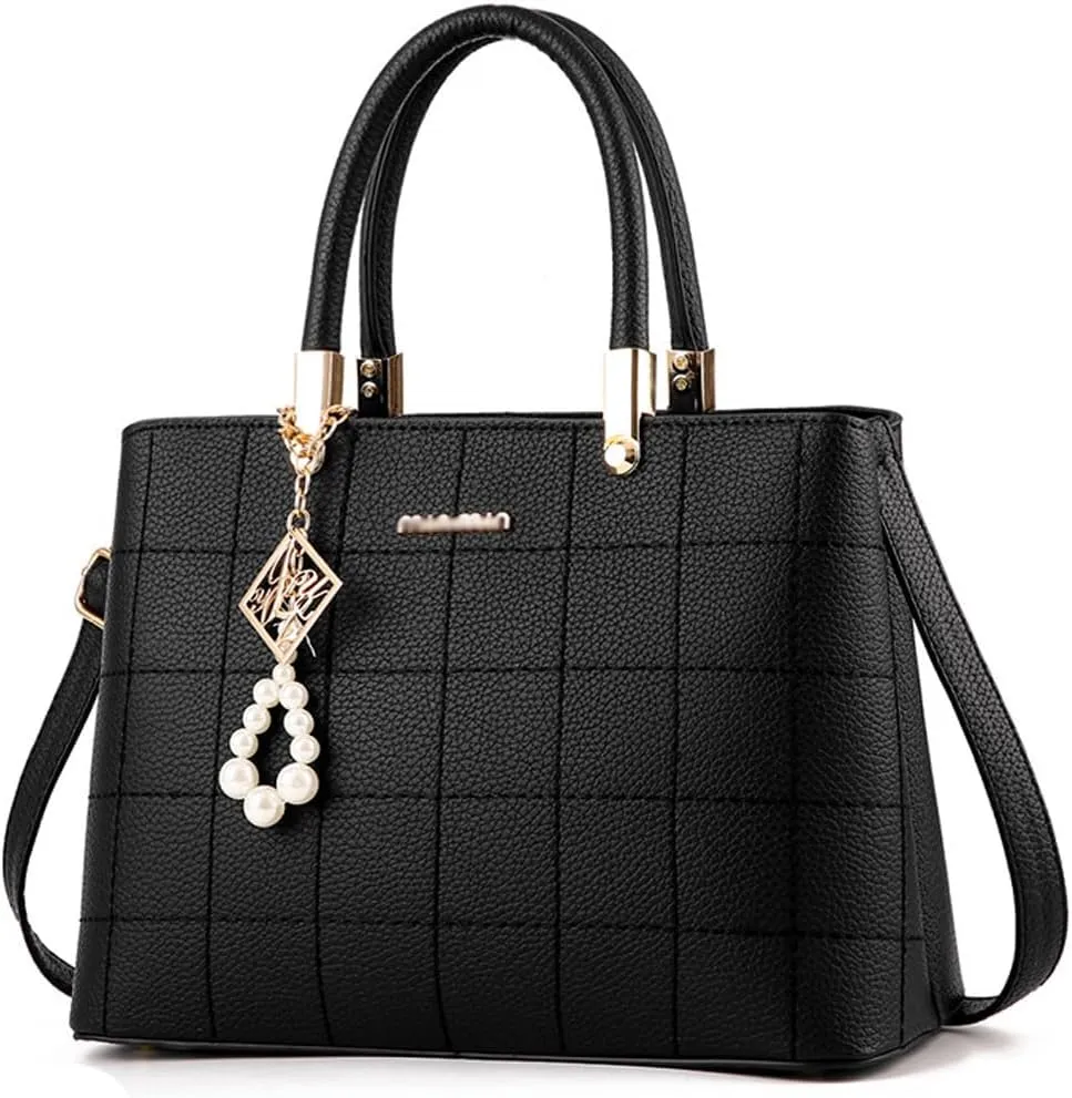 Dayfine Top Handle Bags Womens Handbags and Purses Faux Leather Satchel Bag Ladies Totes Shoulder Crossbody Bag Pearl Pendant