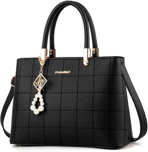 Dayfine Top Handle Bags Womens Handbags and Purses Faux Leather Satchel Bag Ladies Totes Shoulder Crossbody Bag Pearl Pendant