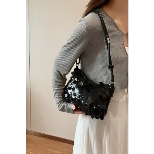 Dazzle with Yeppi Sequin Knotted Straps Shoulder Bag