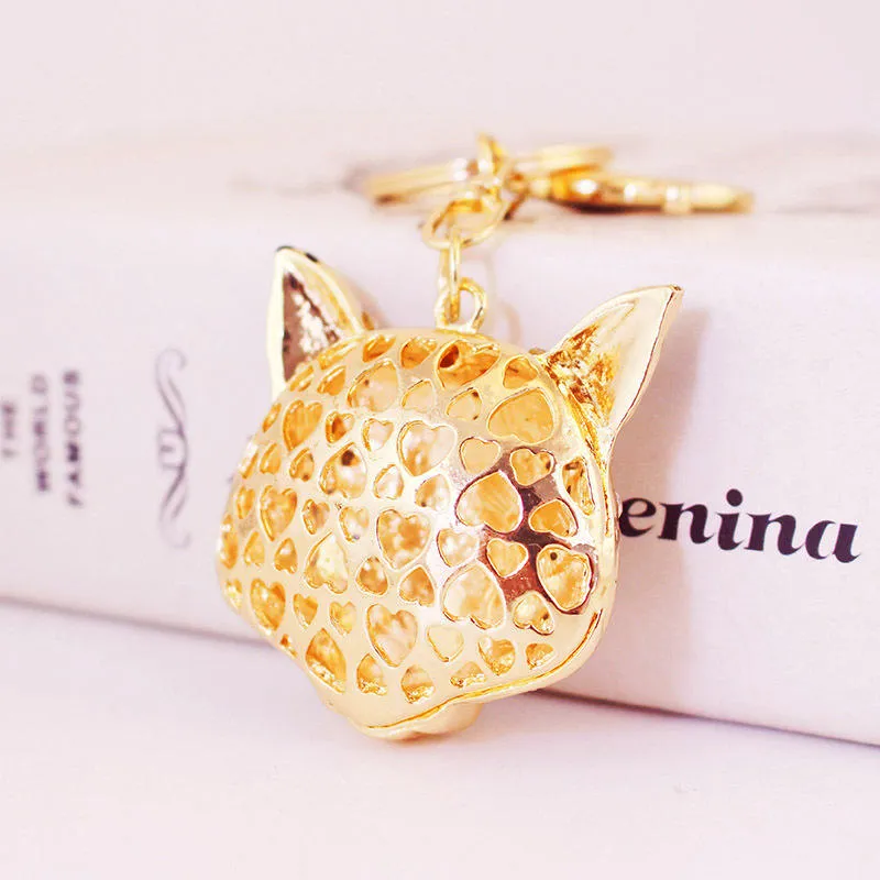 Diamond Glitter Tiger Head Keychain