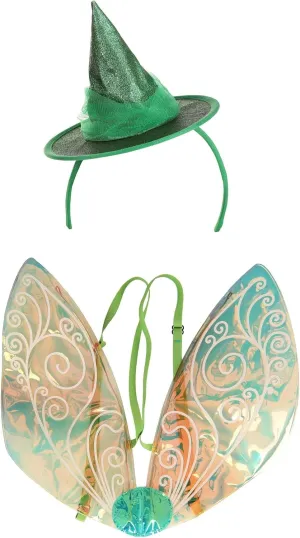 Disney Fauna the Fairy Headband and Wings Kit - Glitter Hat with Tulle Band and Adjustable Vinyl Wings