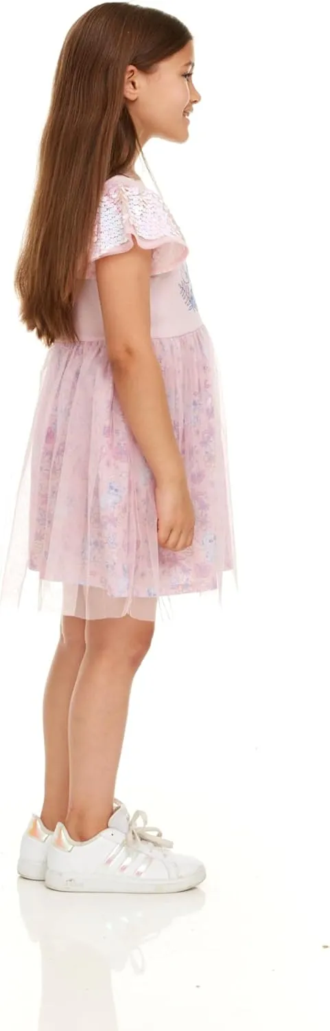 Disney Stitch & Angel Sequin Sleeve Tulle Dress-Girls Sizes 2-6x