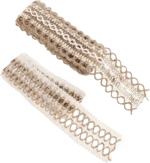 DIY Craft Trim Ribbons Natural Jute Lace Wide Mesh Burlap Rustic Home Decor Accents