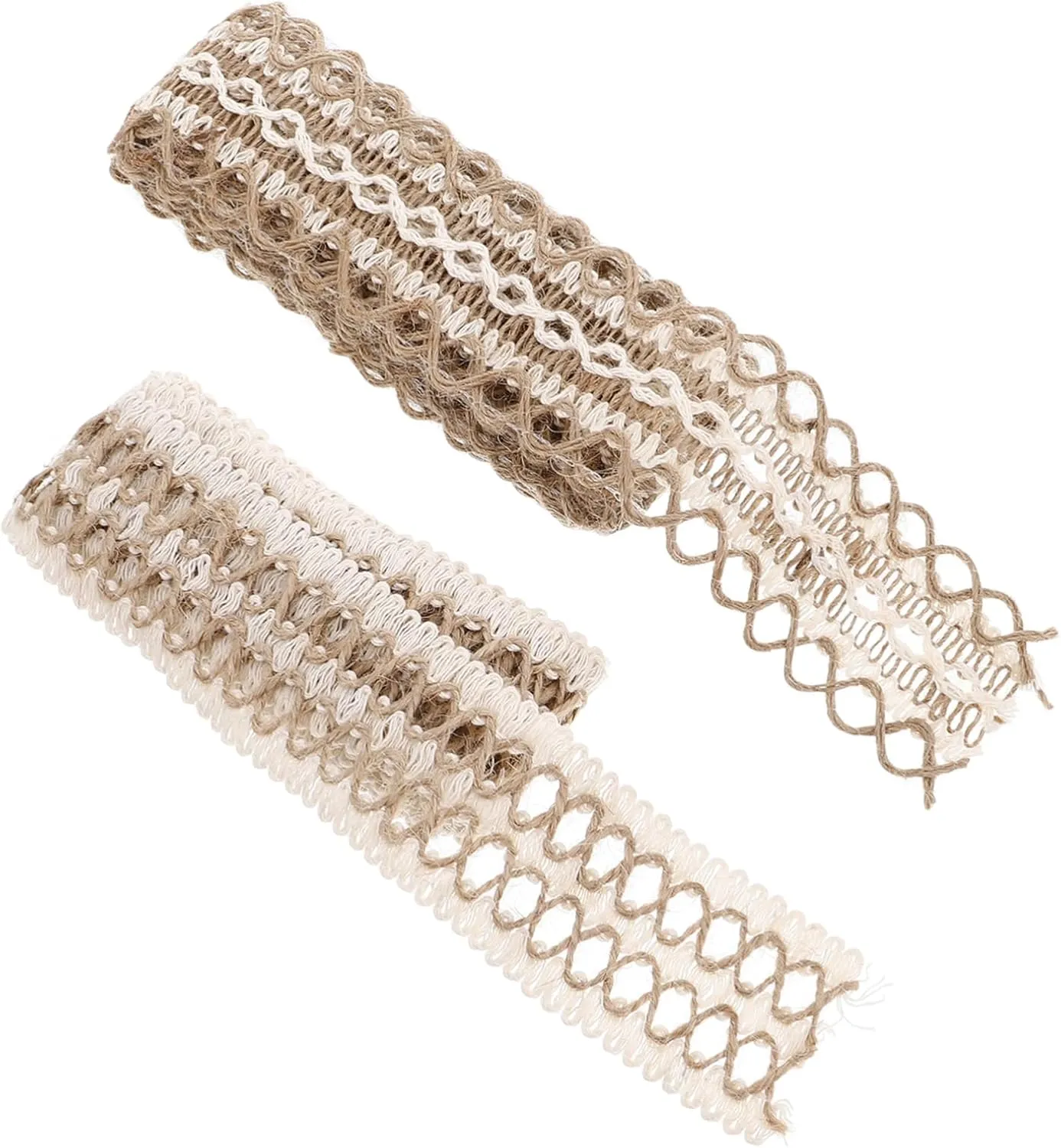 DIY Craft Trim Ribbons Natural Jute Lace Wide Mesh Burlap Rustic Home Decor Accents