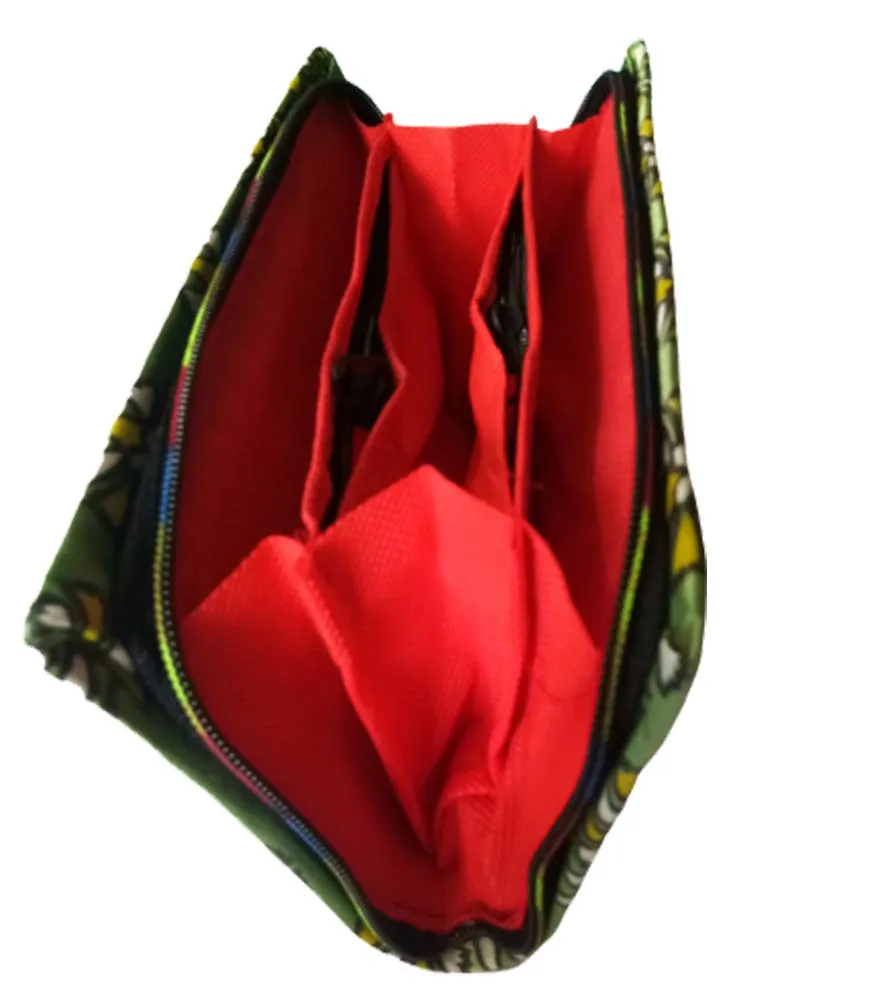 DMS RETAIL Printed Cotton Silk Clutch Purse For Women Clutch For Daily Use Clutch Wallet Green