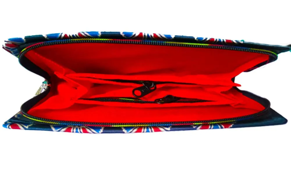 DMS RETAIL Printed Cotton Silk Clutch Purse For Women Clutch For Daily Use Clutch Wallet Green