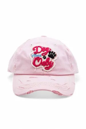 Dog Vibe Only Embroidered Vintage Cotton Cap