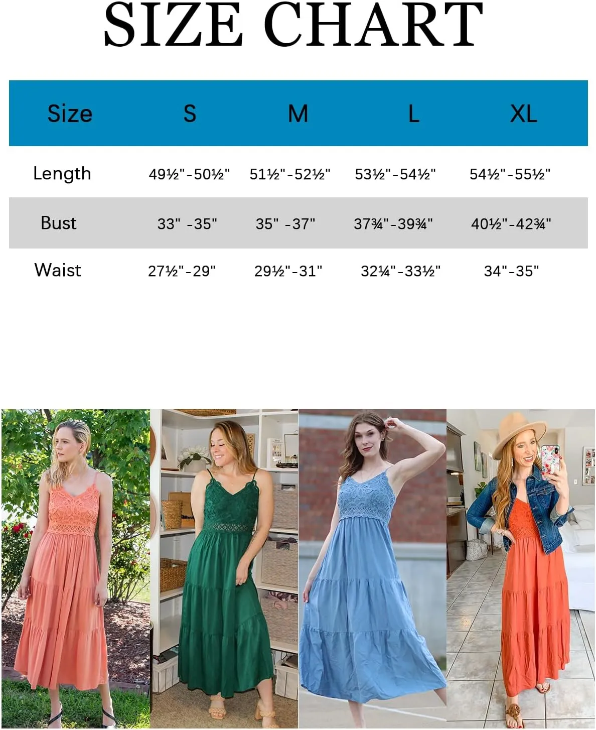 Dokuritu Women's Beach Crochet Lace Maxi Dress Solid Color Summer Vacation Spaghetti Strap Long Dress 2024