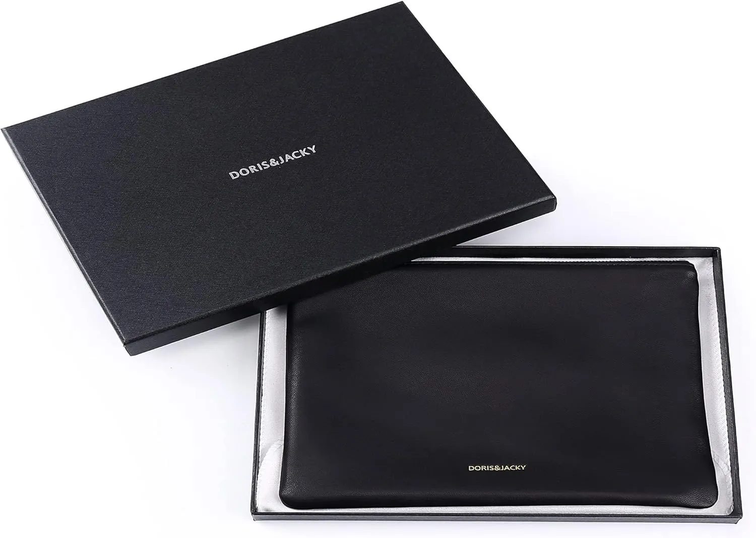 DORIS&JACKY Goatskin Leather Wristlet Clutch Wallet Cute Small Pouch Bag With Strap