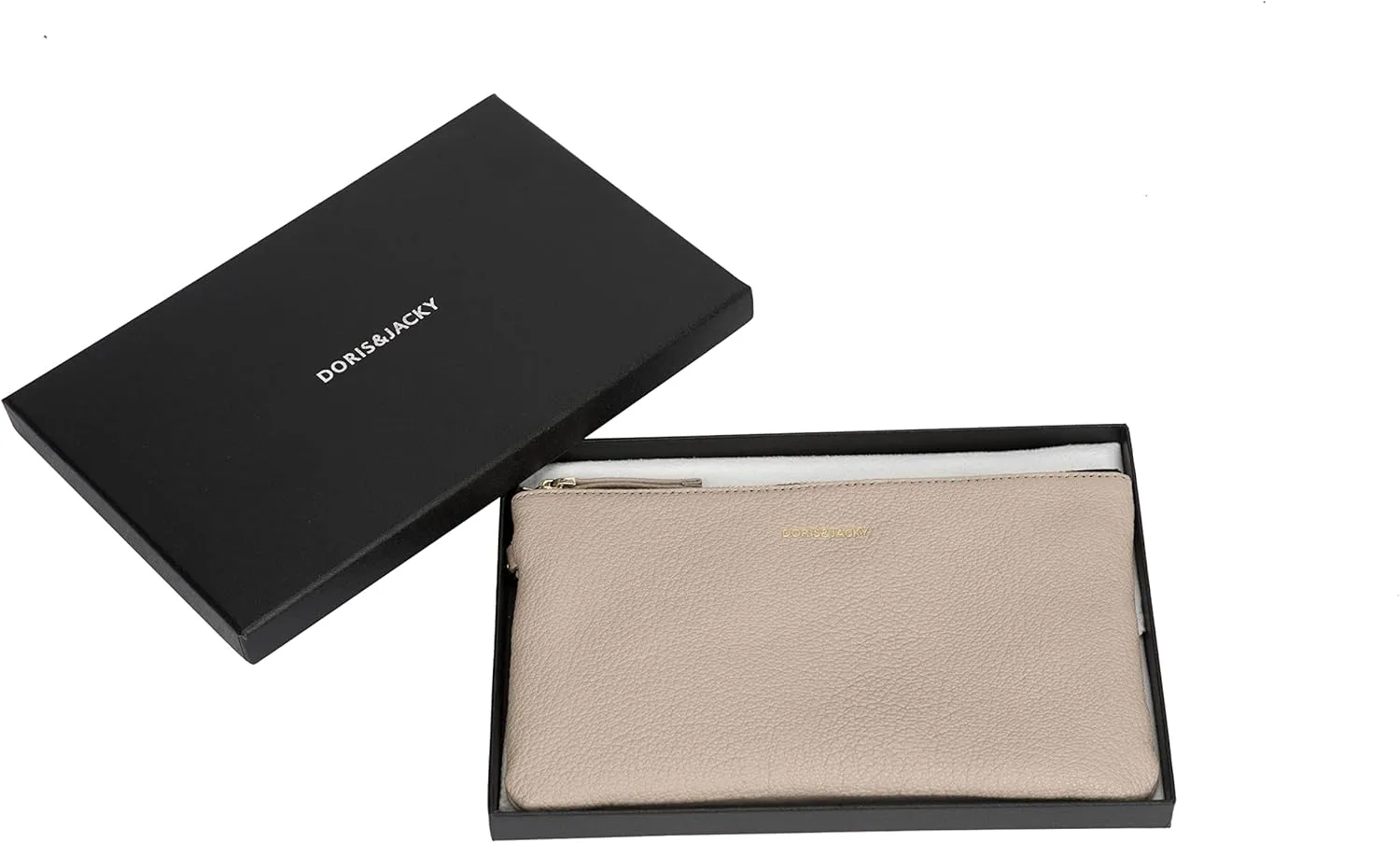 DORIS&JACKY Goatskin Leather Wristlet Clutch Wallet Cute Small Pouch Bag With Strap