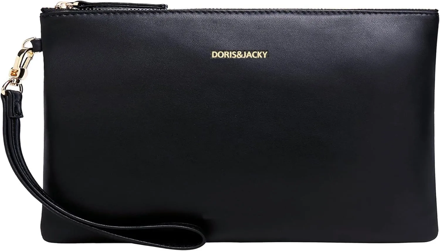 DORIS&JACKY Goatskin Leather Wristlet Clutch Wallet Cute Small Pouch Bag With Strap