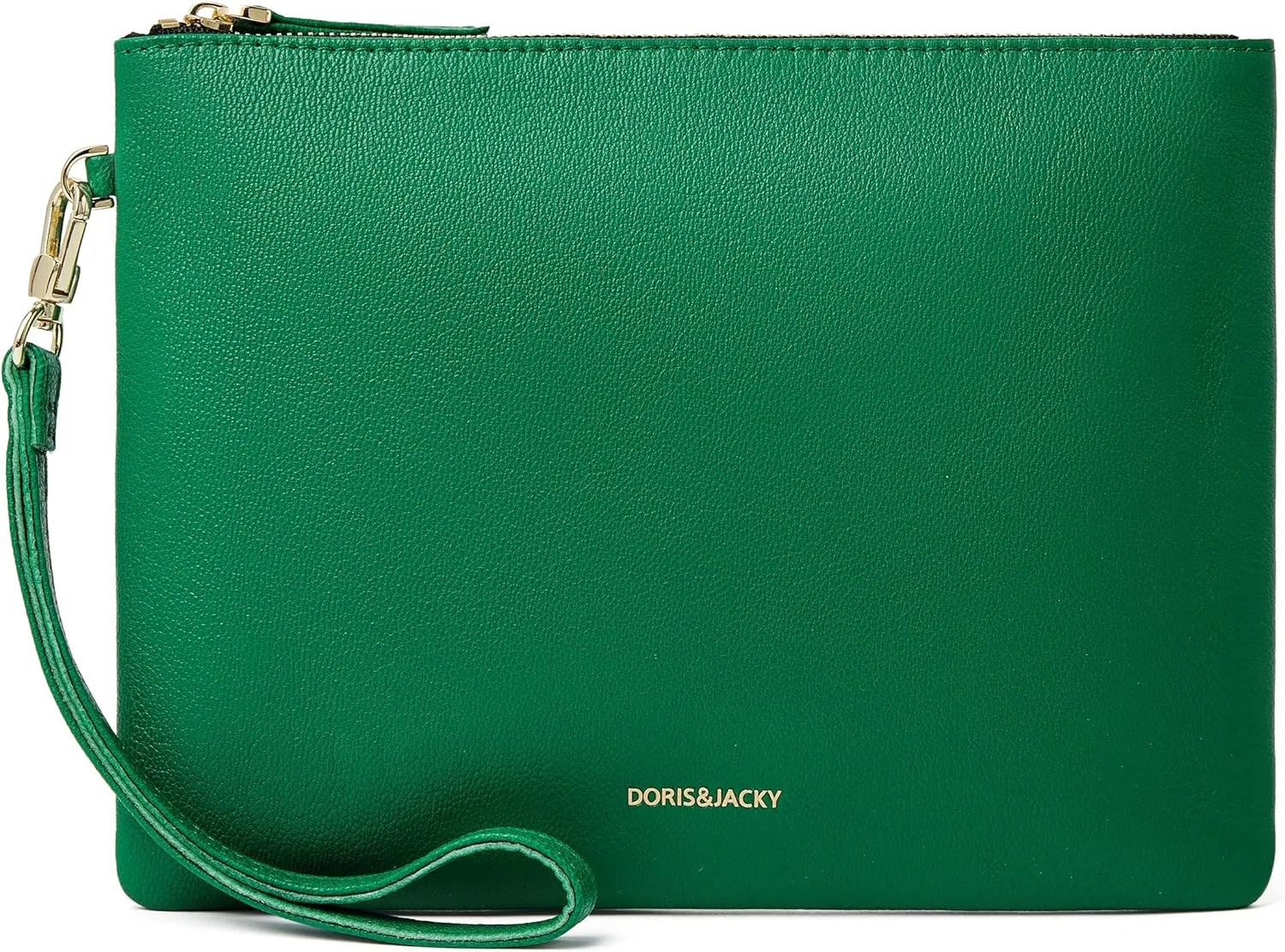 DORIS&JACKY Lambskin Leather Wristlet Clutch Purse For Women Large Soft Designer Wallet With Strap…