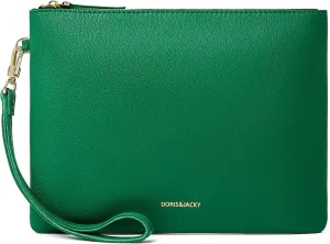 DORIS&JACKY Lambskin Leather Wristlet Clutch Purse For Women Large Soft Designer Wallet With Strap…