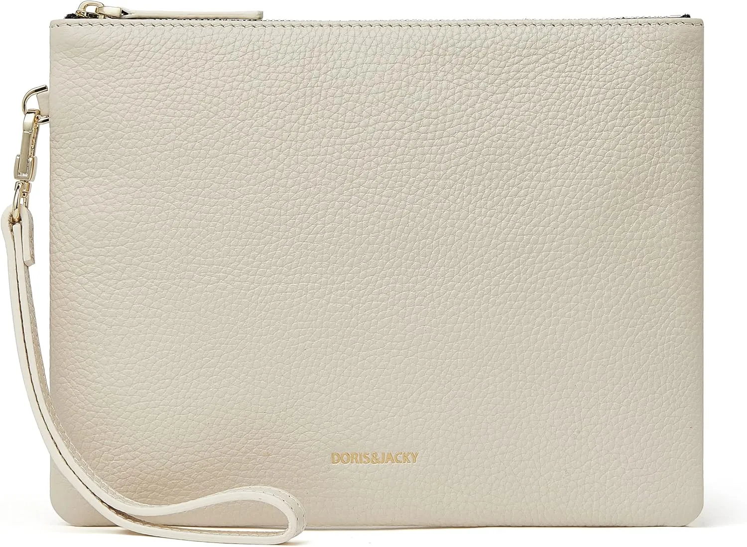 DORIS&JACKY Leather Wristlet Clutch Purse for Women Large Slim Phone Pouch Bag With Detachable Strap