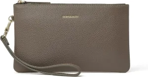 DORIS&JACKY Small Leather Wristlet Clutch Purse for Women Slim Designer Wallet and Cellphone Pouch Bag With Detachable Strap