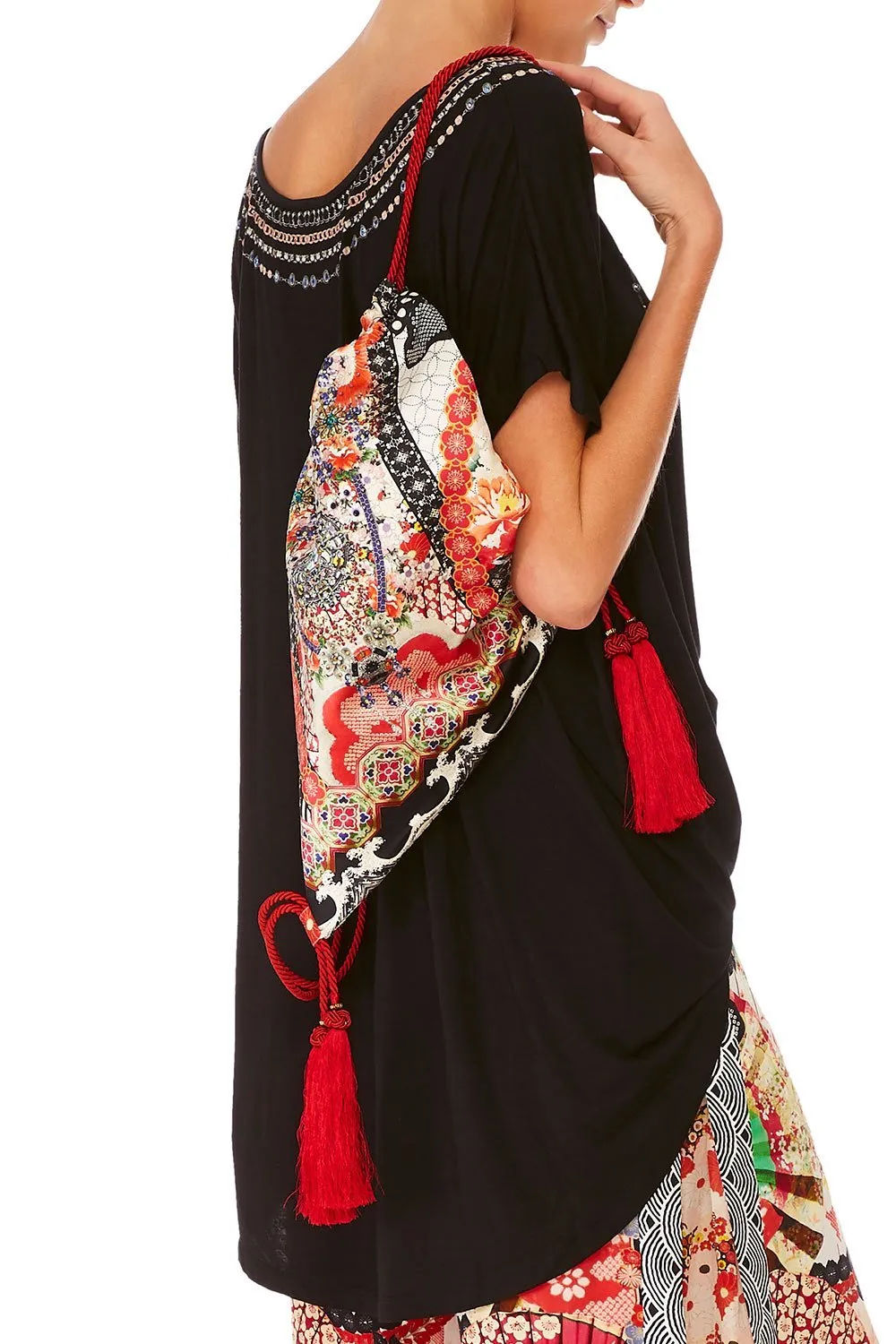 DRAWSTRING EMBELISHED POUCH VINTAGE VIXEN