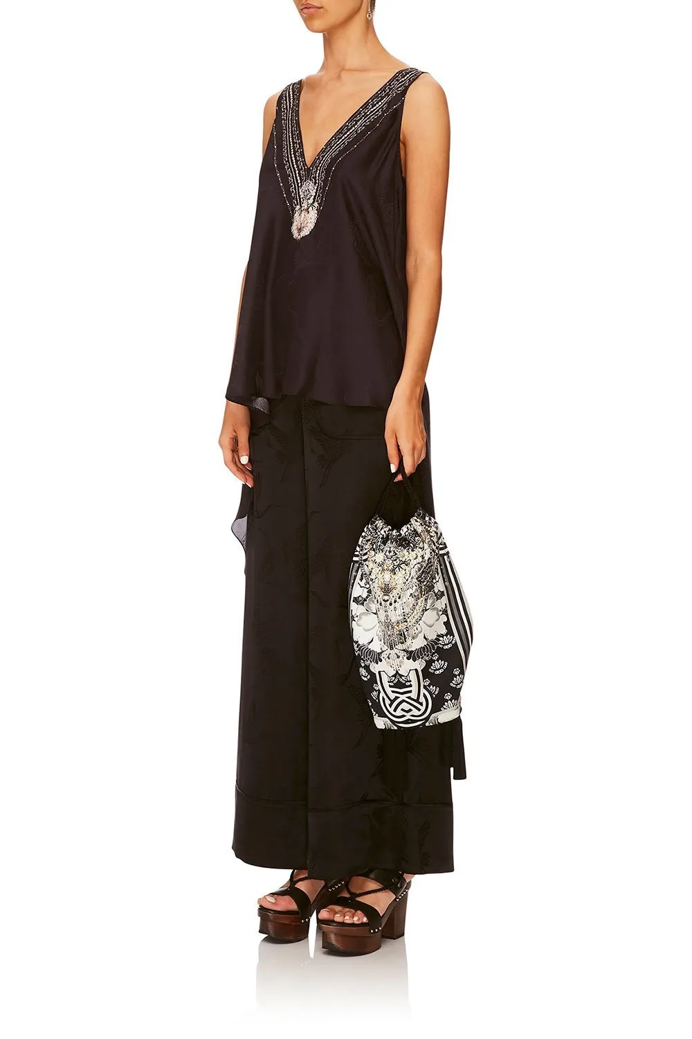 DRAWSTRING EMBELISHED POUCH WILD MOONCHILD