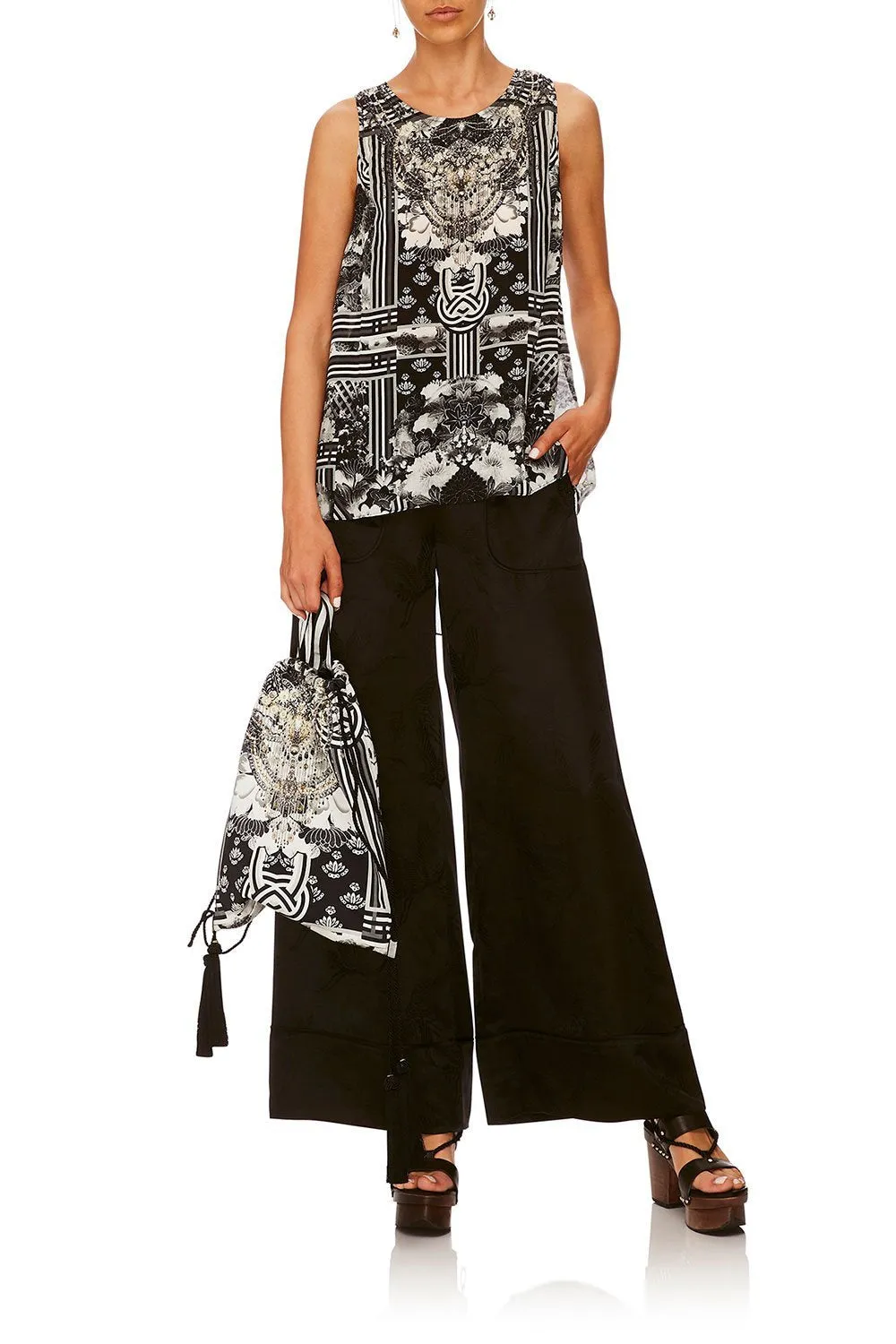DRAWSTRING EMBELISHED POUCH WILD MOONCHILD