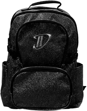 Dream Duffel Classic Backpack for Women & Children, Small Travel Bag, Water-Resistant, Padded Back & Shoulder Straps, Size 17.5”x14”, Black Sparkle