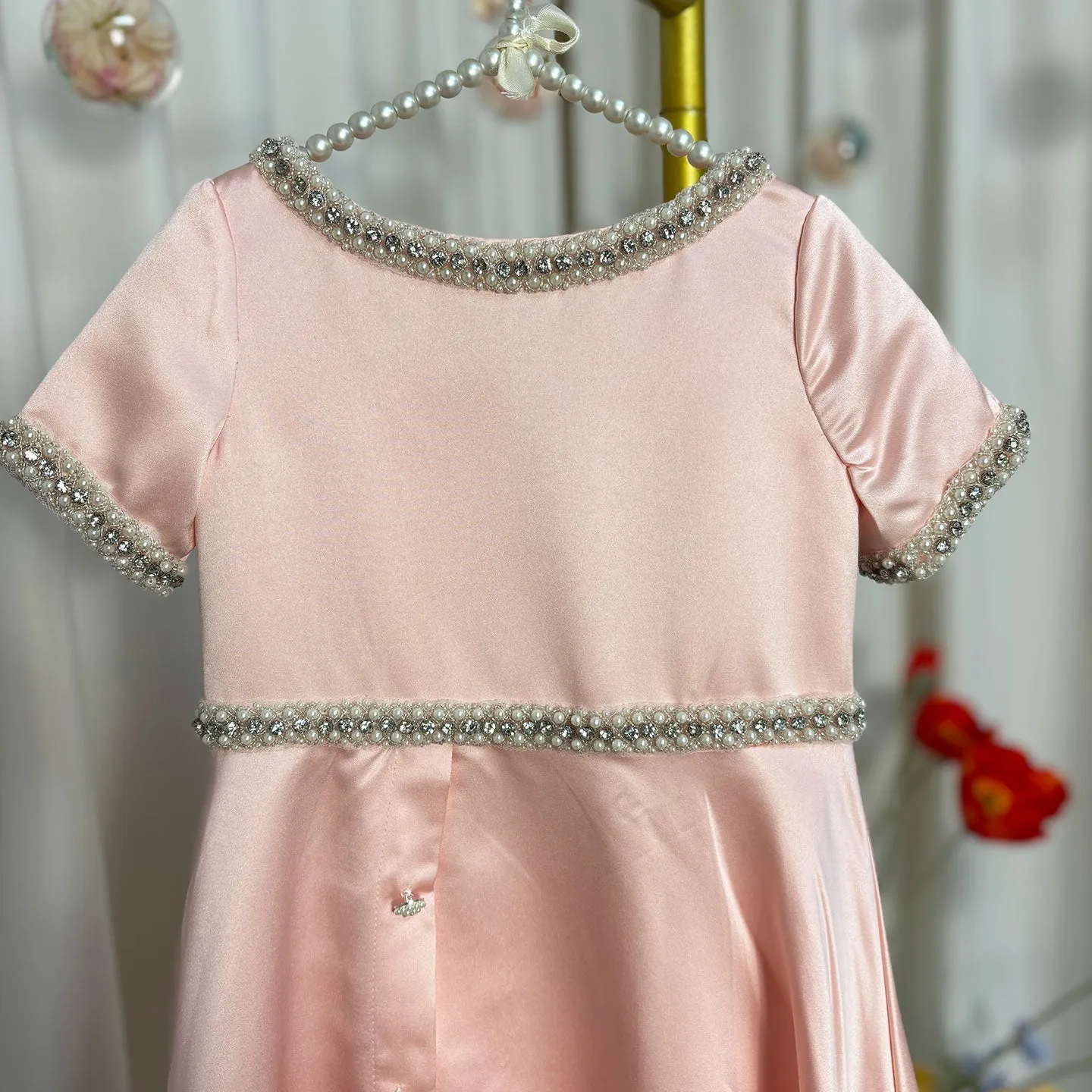 DreamyVow White Satin First Communion Weddding Party Girl Dress J297