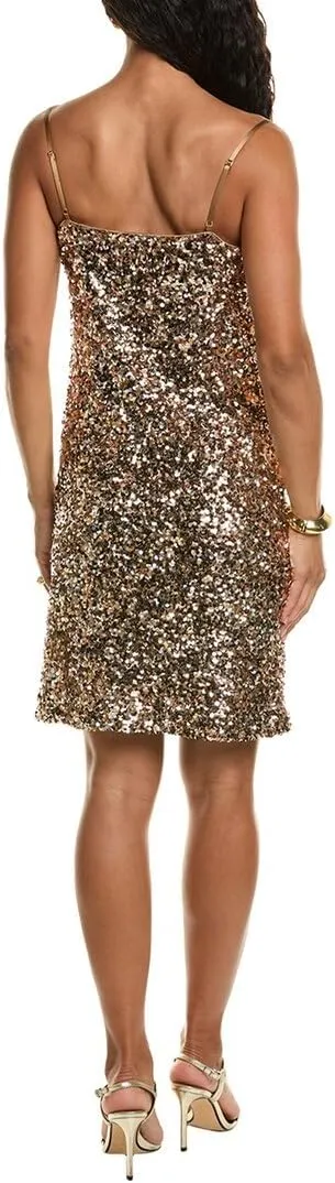 Dress with Sequin and Cowl Neck