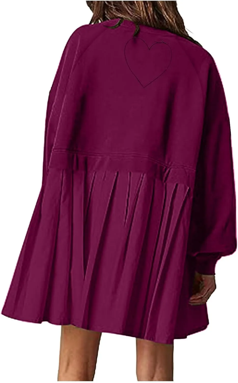 Dresses for Women 2024 Casual Fall Long Sleeve Patchwork Sweatshirt Dress Loose Flowy Swing Mini Dress Preppy Clothes