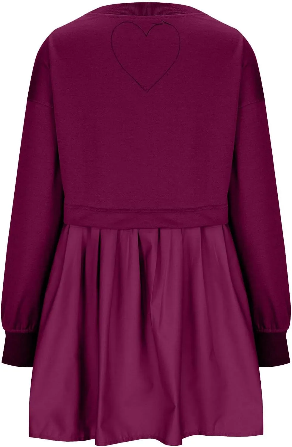 Dresses for Women 2024 Casual Fall Long Sleeve Patchwork Sweatshirt Dress Loose Flowy Swing Mini Dress Preppy Clothes