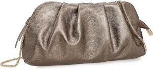 Dressy PU Clutch Purse for Women Formal Soft Pleated Vegan Leather Evening Bag for Wedding/Prom/Cocktail Party