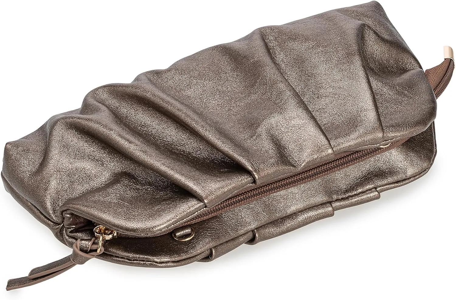 Dressy PU Clutch Purse for Women Formal Soft Pleated Vegan Leather Evening Bag for Wedding/Prom/Cocktail Party