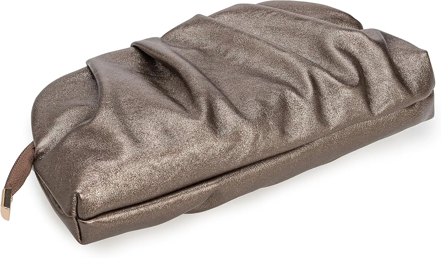 Dressy PU Clutch Purse for Women Formal Soft Pleated Vegan Leather Evening Bag for Wedding/Prom/Cocktail Party