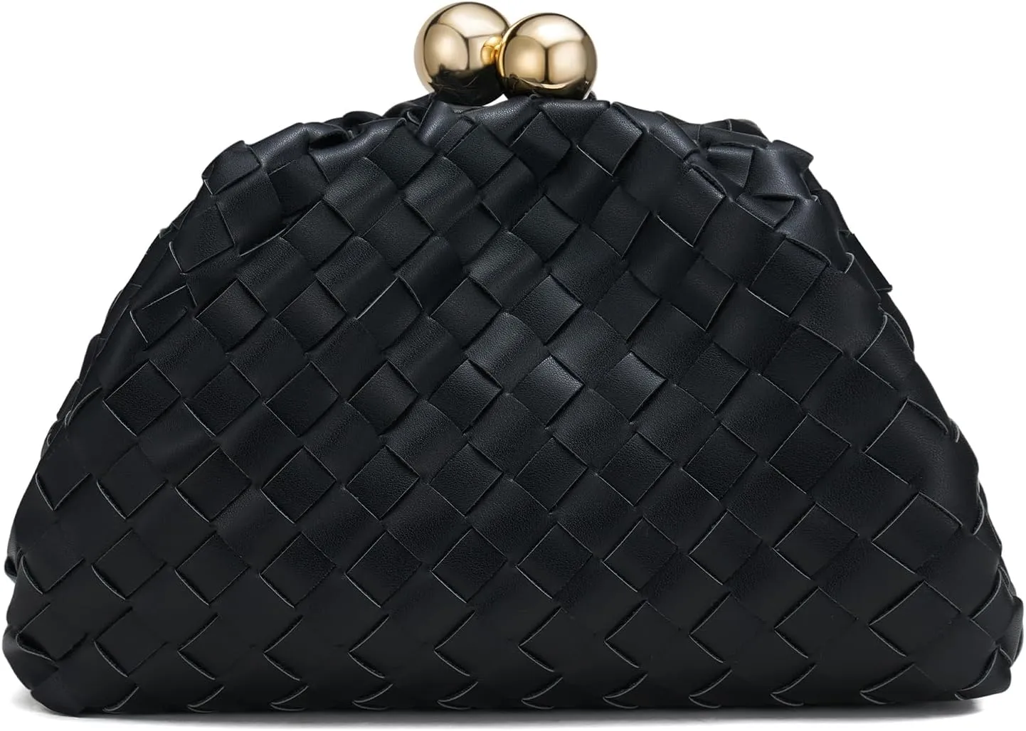 Dressy Woven Clutch Purses for Women Evening Wedding Formal Occasion,Dumpling Crossbody Shoulder Handbags for Women