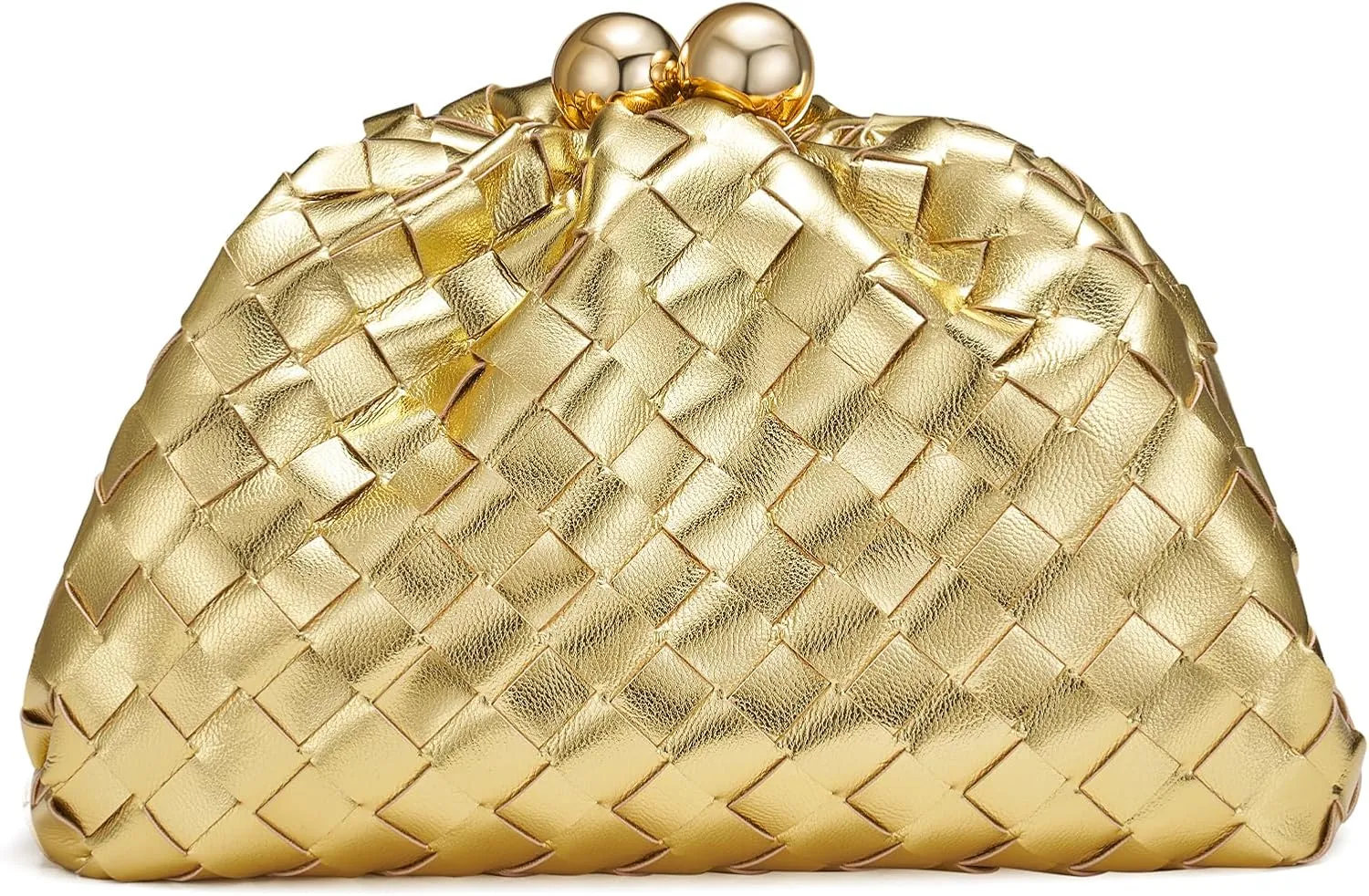 Dressy Woven Clutch Purses for Women Evening Wedding Formal Occasion,Dumpling Crossbody Shoulder Handbags for Women